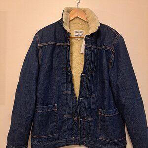 Mens Levi's Dark Denim Sherpa Lined Barn Style Jacket